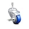 Service Caster 3 Inch Blue Polyurethane Wheel Swivel 10mm Threaded Stem Caster with Brake SCC-TS20S314-PPUB-BLUE-TLB-M1015 - alternate 1